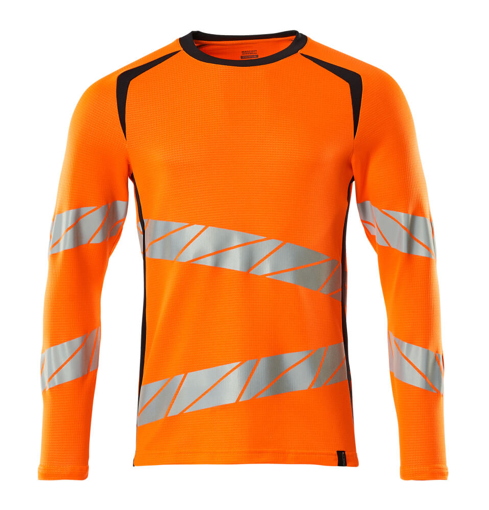 Mascot ACCELERATE SAFE  T-shirt, long-sleeved 19081 hi-vis orange/dark navy