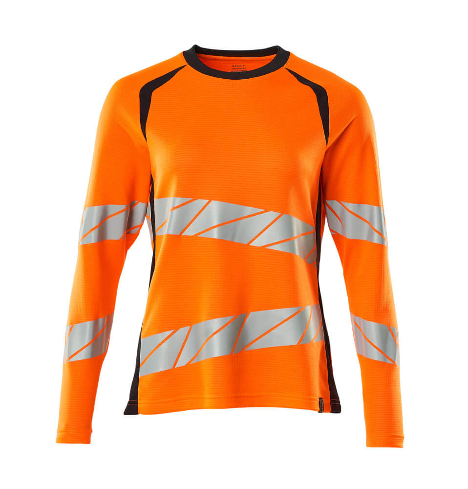 Mascot ACCELERATE SAFE  T-shirt, long-sleeved 19091 hi-vis orange/dark navy