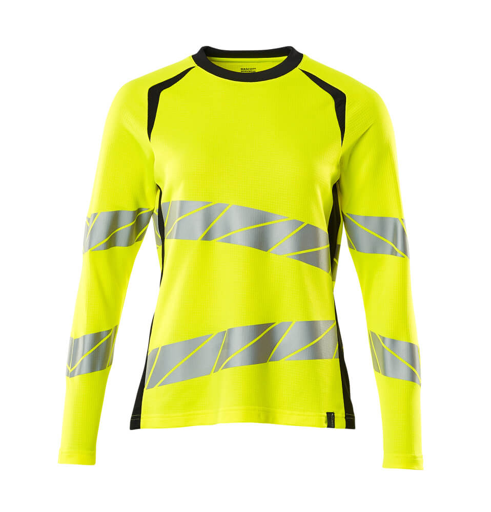 Mascot ACCELERATE SAFE  T-shirt, long-sleeved 19091 hi-vis yellow/dark navy