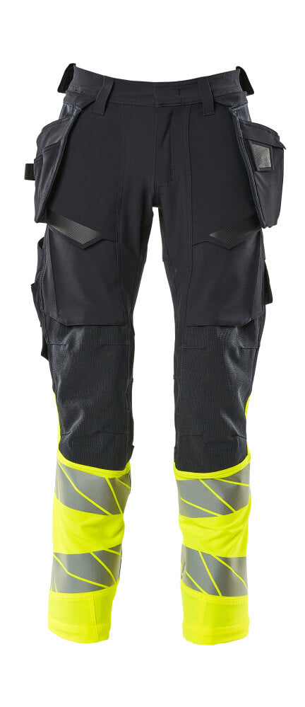 Mascot ACCELERATE SAFE  Trousers with holster pockets 19131 dark navy/hi-vis yellow