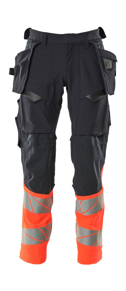 Mascot ACCELERATE SAFE  Trousers with holster pockets 19131 dark navy/hi-vis red