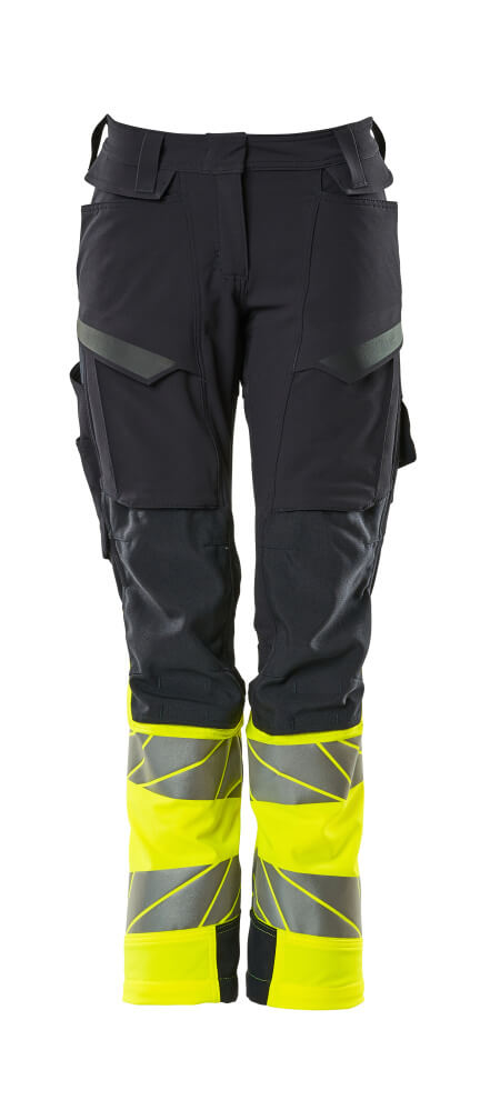 Mascot ACCELERATE SAFE  Trousers with kneepad pockets 19178 dark navy/hi-vis yellow