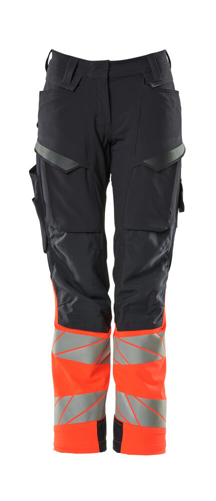 Mascot ACCELERATE SAFE  Trousers with kneepad pockets 19178 dark navy/hi-vis red