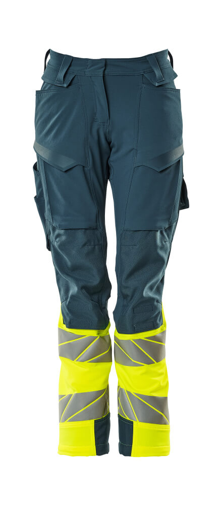 Mascot ACCELERATE SAFE  Trousers with kneepad pockets 19178 dark petroleum/hi-vis yellow