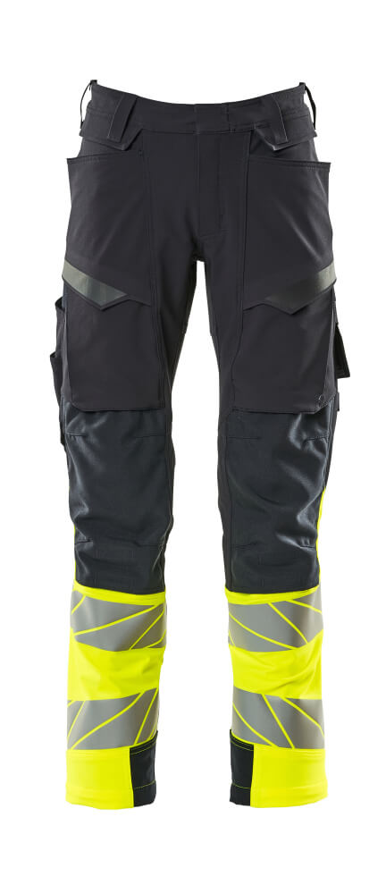 Mascot ACCELERATE SAFE  Trousers with kneepad pockets 19179 dark navy/hi-vis yellow