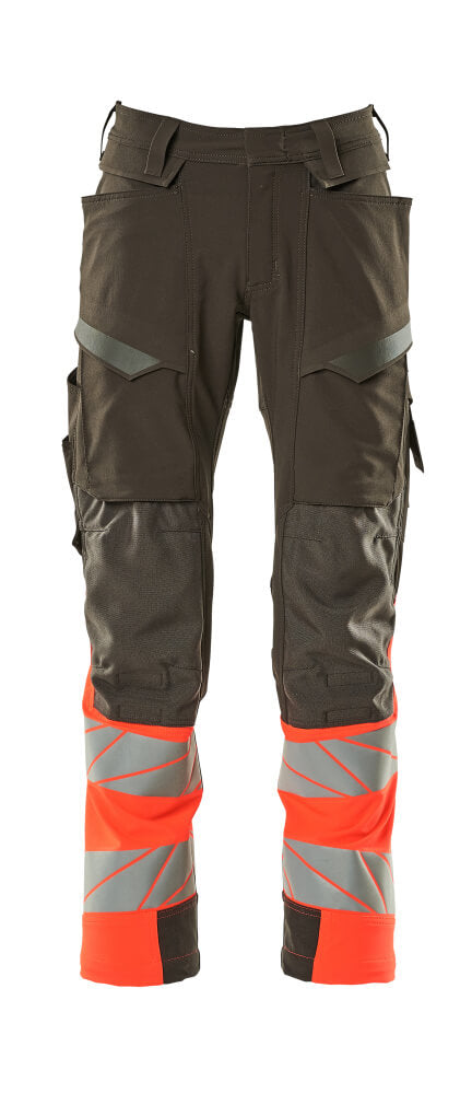 Mascot ACCELERATE SAFE  Trousers with kneepad pockets 19179 dark anthracite/hi-vis red