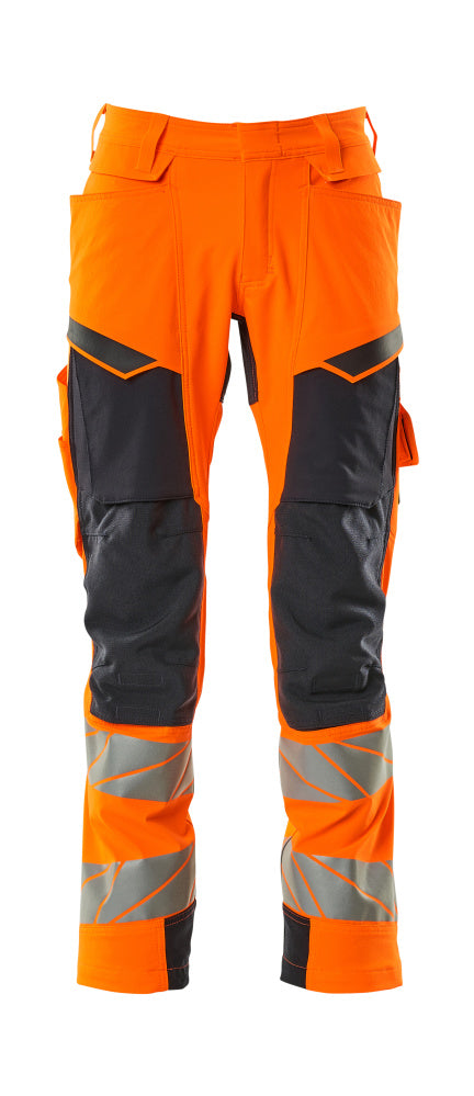 Mascot ACCELERATE SAFE  Trousers with kneepad pockets 19279 hi-vis orange/dark navy