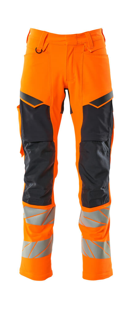 Mascot ACCELERATE SAFE  Trousers with kneepad pockets 19479 hi-vis orange/dark navy