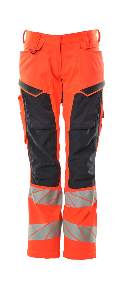 Mascot ACCELERATE SAFE  Trousers with kneepad pockets 19578 hi-vis red/dark navy