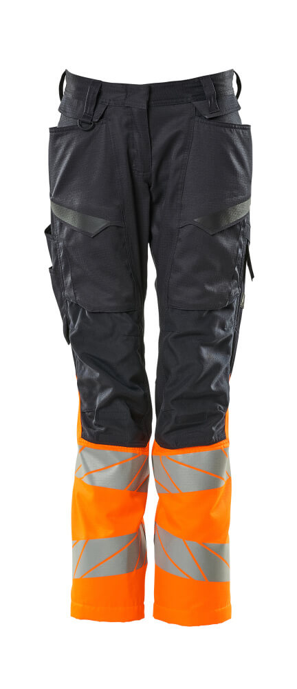 Mascot ACCELERATE SAFE  Trousers with kneepad pockets 19678 dark navy/hi-vis orange