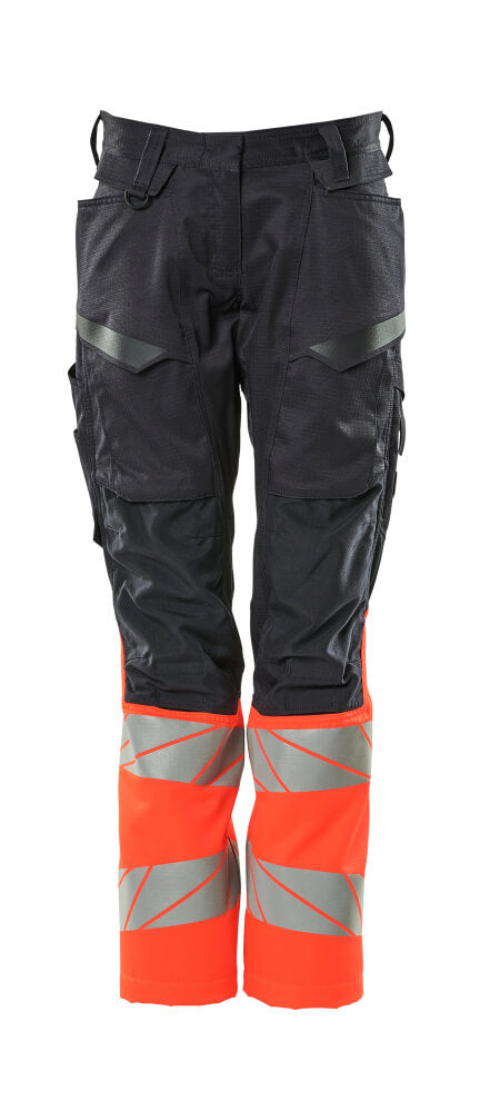 Mascot ACCELERATE SAFE  Trousers with kneepad pockets 19678 dark navy/hi-vis red