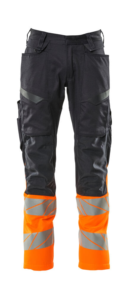 Mascot ACCELERATE SAFE  Trousers with kneepad pockets 19679 dark navy/hi-vis orange