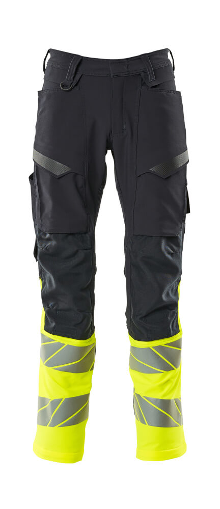 Mascot ACCELERATE SAFE  Trousers with kneepad pockets 19879 dark navy/hi-vis yellow