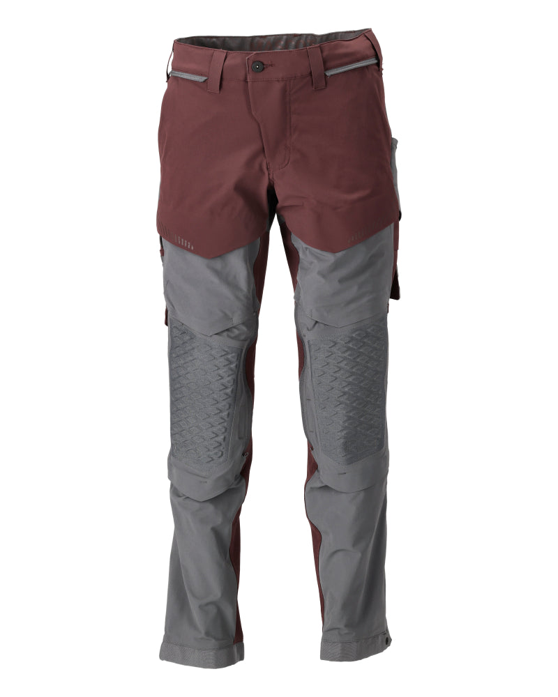 Mascot CUSTOMIZED  Trousers with kneepad pockets 22279 bordeaux/stone grey