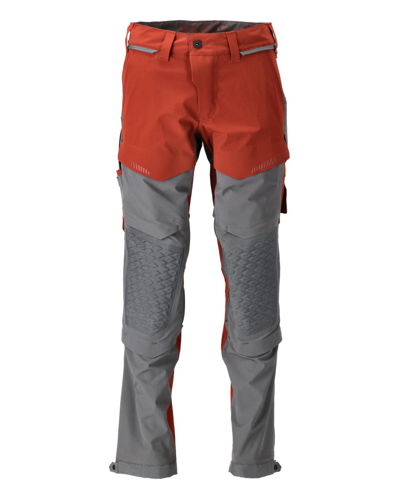 Mascot CUSTOMIZED  Trousers with kneepad pockets 22279 autumn red/stone grey