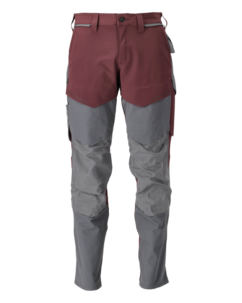 Mascot CUSTOMIZED  Trousers with kneepad pockets 22379 bordeaux/stone grey