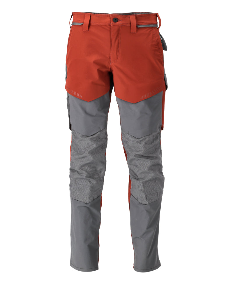 Mascot CUSTOMIZED  Trousers with kneepad pockets 22379 autumn red/stone grey