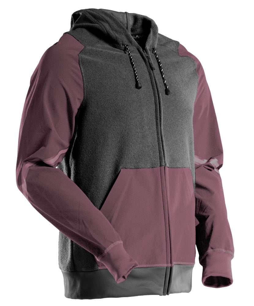 Mascot CUSTOMIZED  Hoodie with zipper 22686 bordeaux/stone grey